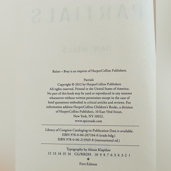 Partials - Dan Wells HC 1st Ed. - Picture 6 of 6